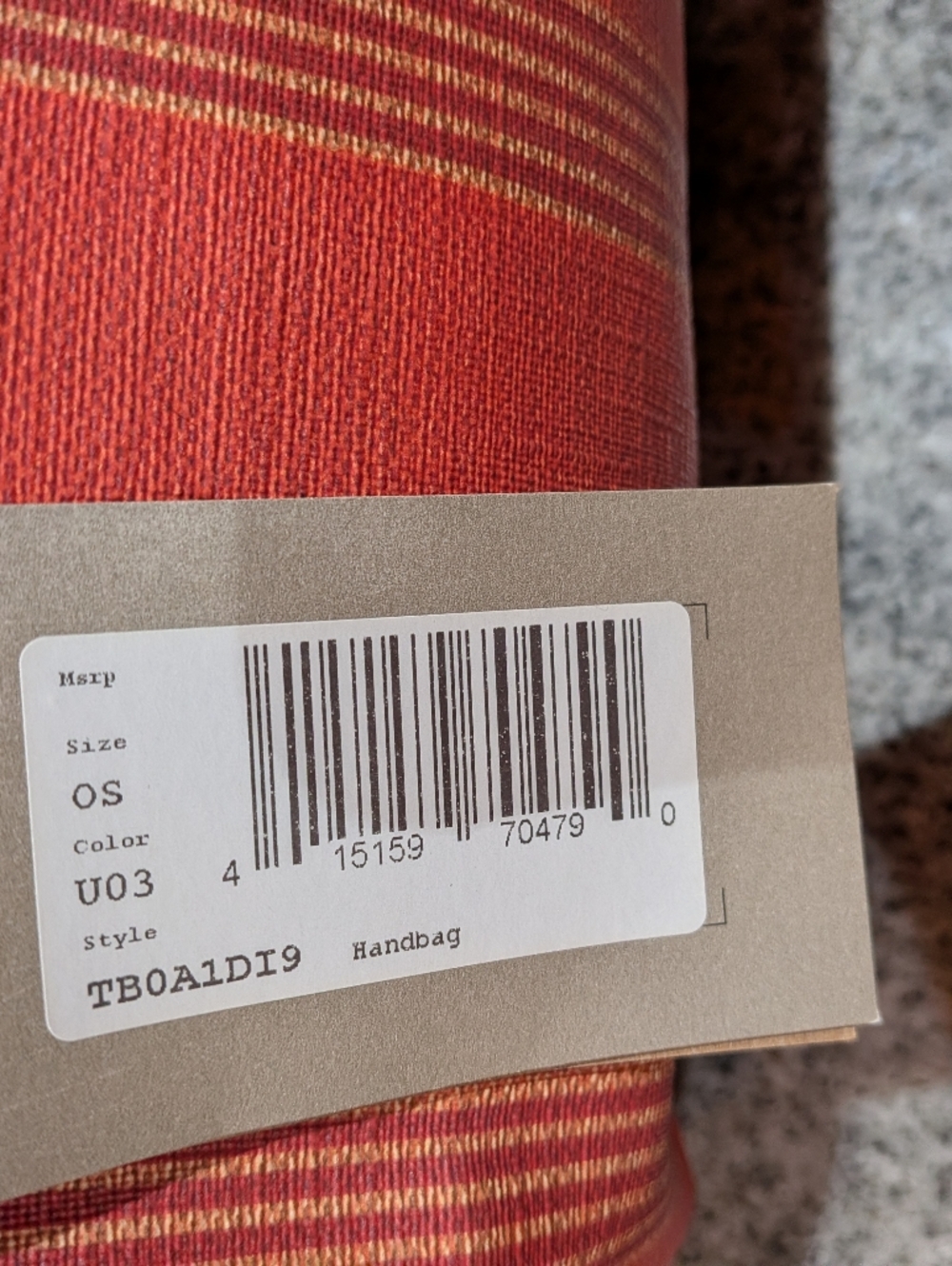 Timberland NWT Orange Red Striped Purse Handbag, Satchel - Picture 3 of 8